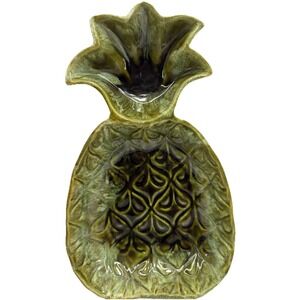 Wade California Pottery Pineapple Dish Green Drip‎ Glaze #111 USA 12"x7" Vintage